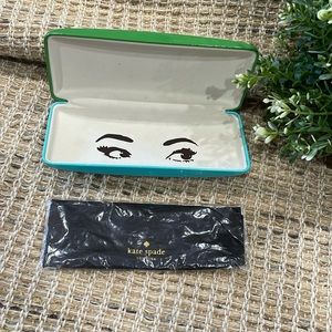 Kate Spade Sunglass Eyeglass Case Green Blue Hard